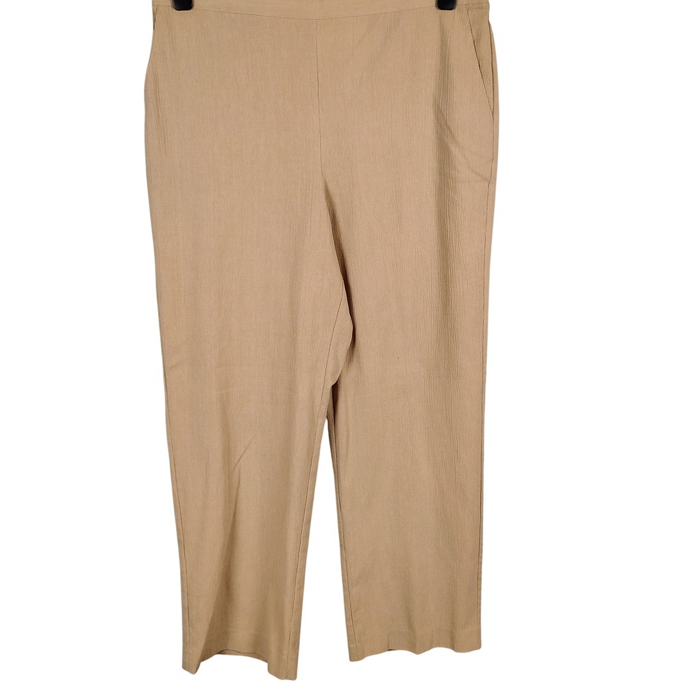 NWT Alfred Dunner Womens SZ 18 Belize Pants Tan Cotton Blend Coastal Grandma